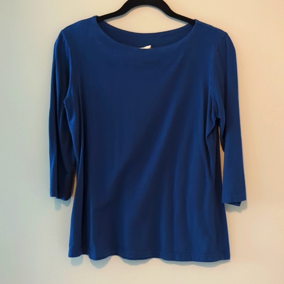 Buttercream Clothing 3/4 length sleeve boat neck tee royal blue small - Picture 1 of 7